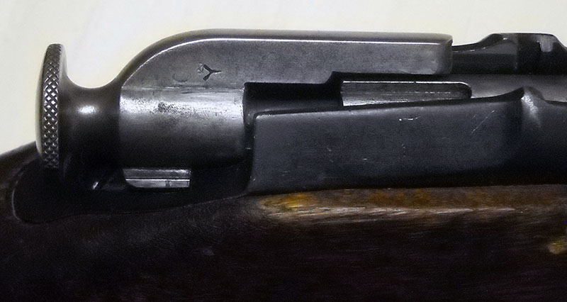 detail shot, Mosin-Nagant M44 cocking piece, safety on